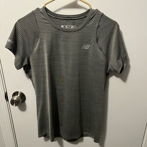 New Balance Women's Short Sleeve Tee - Olive Stripes